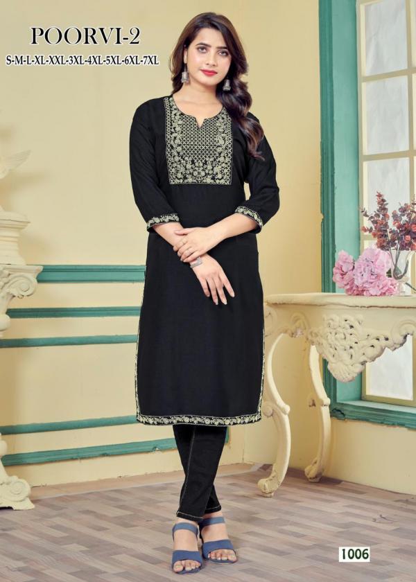 Poorvi 2 Regular Wear Rayon Kurti Collection